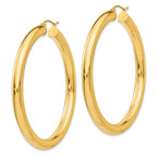 14k 5x55mm Polished Tube Hoop Earrings