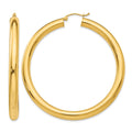 14k 5x55mm Polished Tube Hoop Earrings