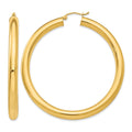 14k 5x55mm Polished Lightweight Tube Hoop Earrings