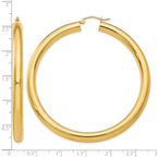 14k 5x60mm Polished Lightweight Tube Hoop Earrings
