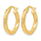 10K Textured Hinged Hoop Earrings