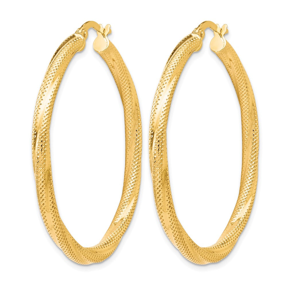 10K Twisted Hinged Hoop Earrings