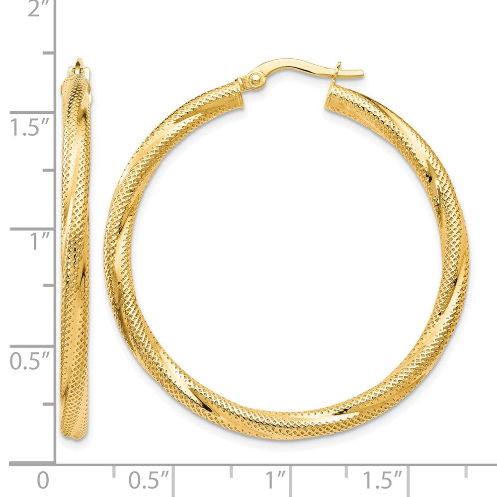 10K Twisted Hinged Hoop Earrings