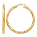 10K Twisted Hinged Hoop Earrings