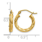 14k Polished 2.75mm Twisted Hoop Earrings