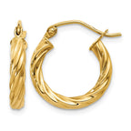 14k Polished 2.75mm Twisted Hoop Earrings