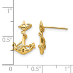 14k 3-D Anchor with Rope Post Earrings