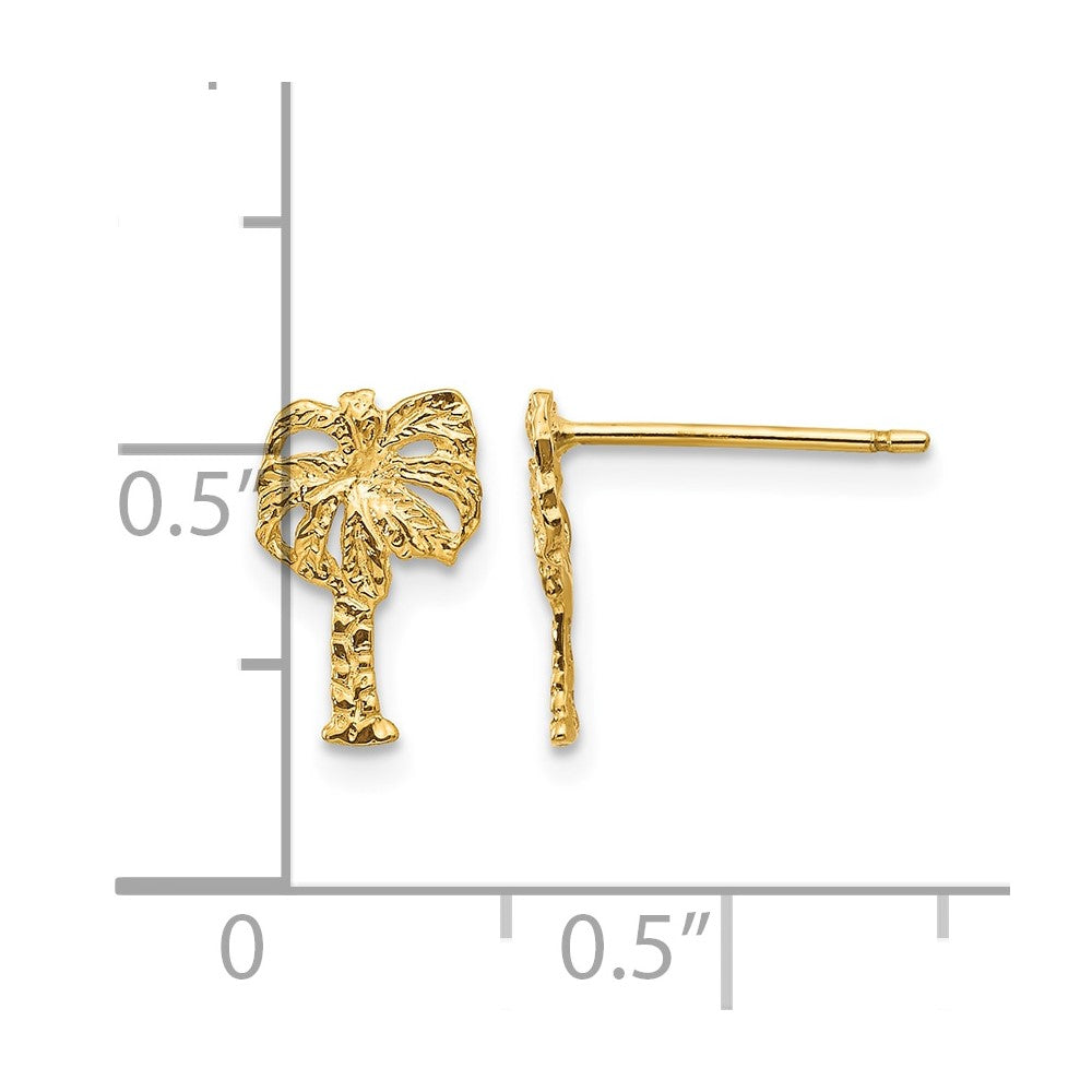 14k Polished Palm Tree Post Earrings