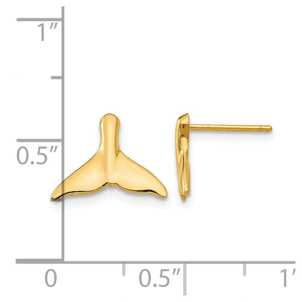 14k Whale Tail Post Earrings