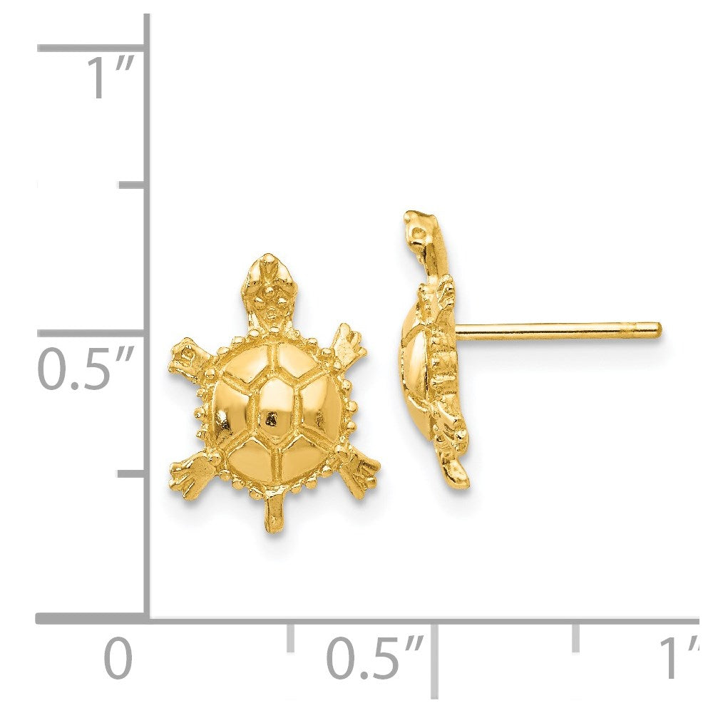 14k Polished Turtle Post Earrings