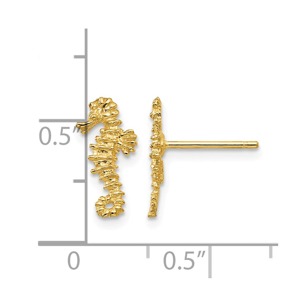 14K Mini Left and Right Seahorse Post Earrings