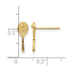 14k Mini Tennis Racquet with Ball Post Earrings