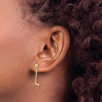 14k Golf Club Dangle Post Earrings