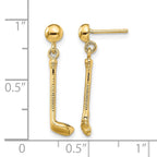 14k Golf Club Dangle Post Earrings