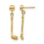 14k Golf Club Dangle Post Earrings