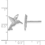 14k White Gold Hummingbird Earrings
