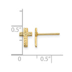 14k Small Polished Cross Post Earrings