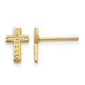 14k Small Polished Cross Post Earrings