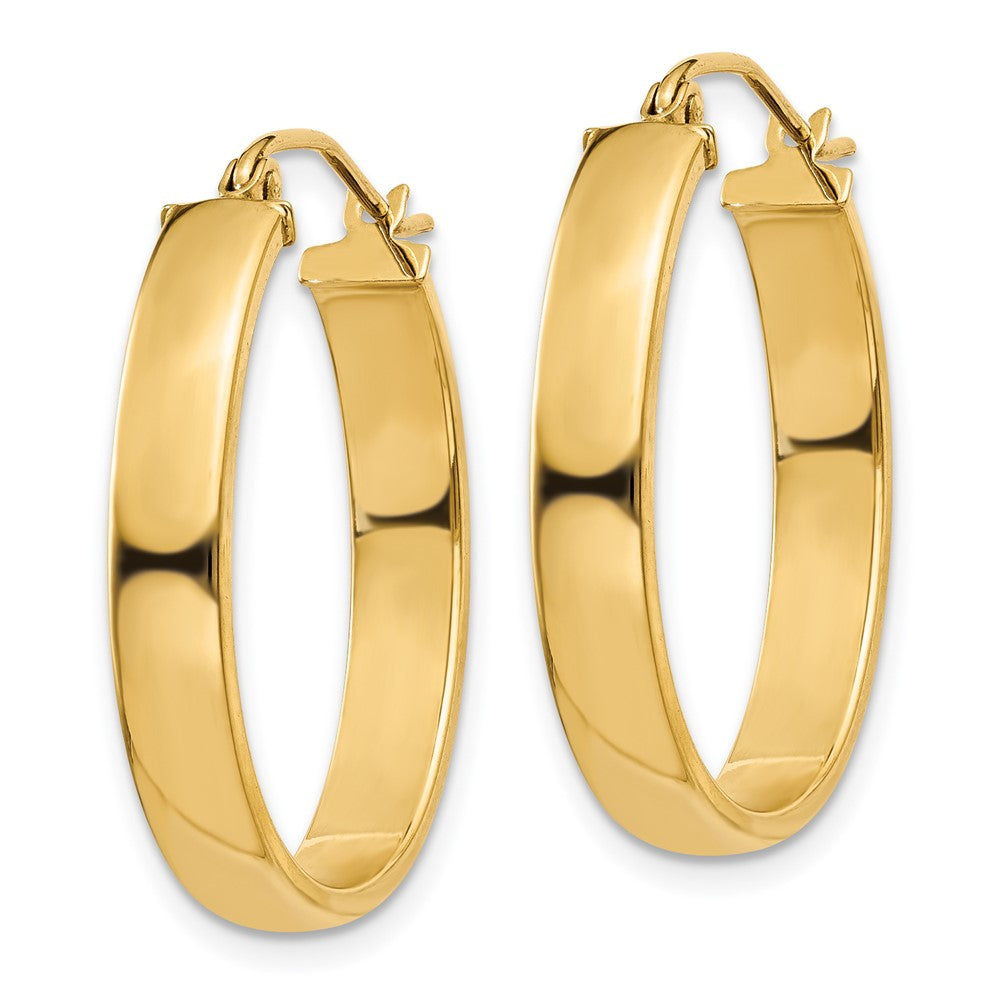 14k 4x25mm Lightweight Oval Tube Hoop Earrings