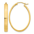 14k 4x35mm Lightweight Oval Tube Hoop Earrings