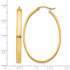 14k 4x48mm Lightweight Oval Tube Hoop Earrings