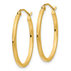 14k 1.5x25mm Lightweight Fancy Oval Tube Hoop Earrings