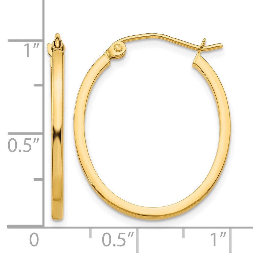 14k 1.5x25mm Lightweight Fancy Oval Tube Hoop Earrings