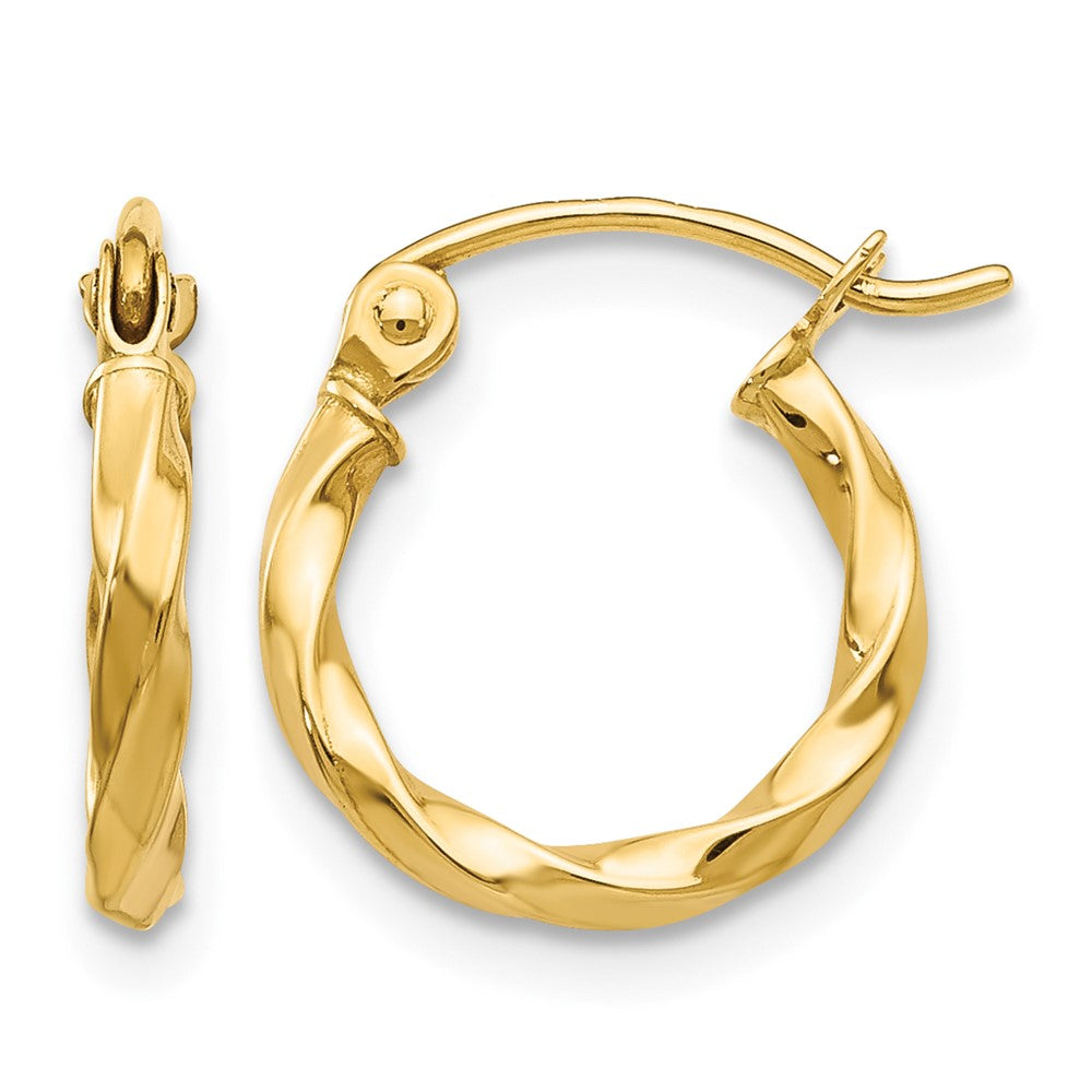 14k Twist Polished Hoop Earring
