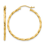 14k Twist Polished Hoop Earring