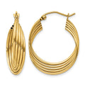 14k Lightweight Fancy Hoop Earrings
