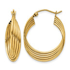14k Lightweight Fancy Hoop Earrings