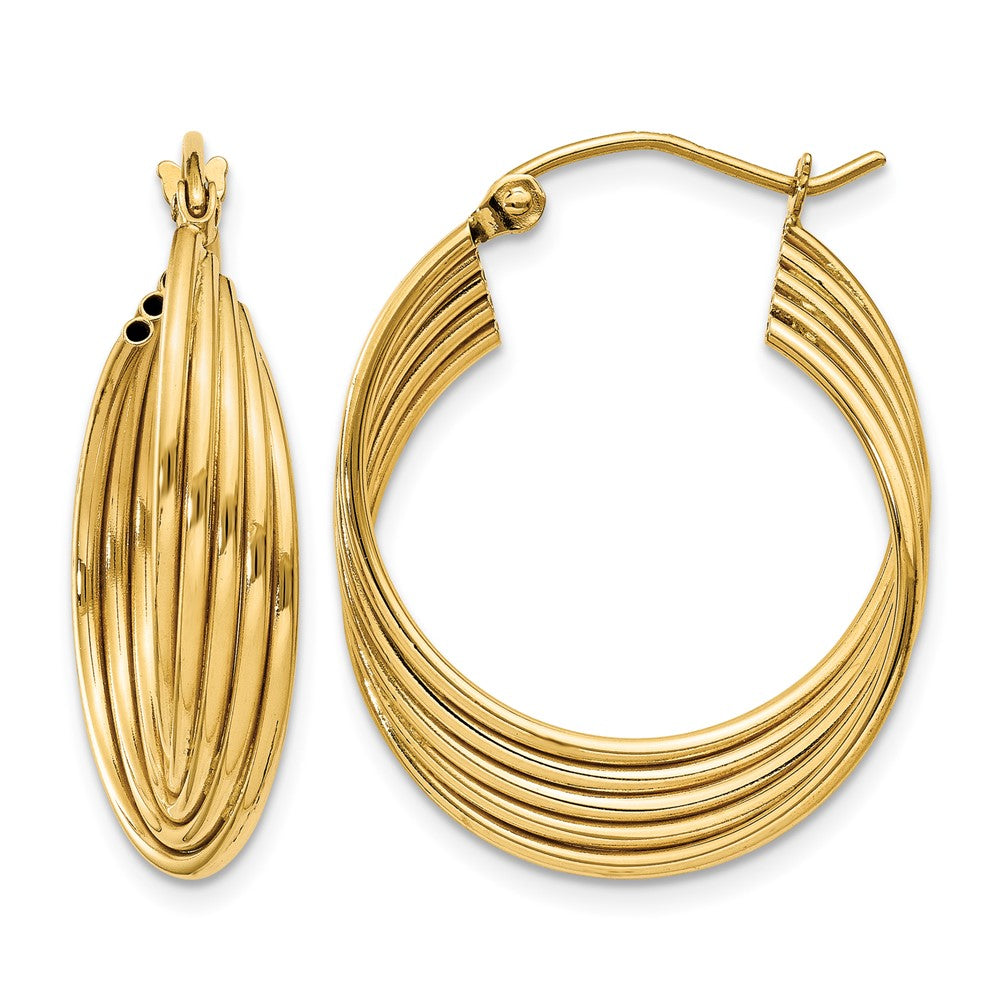 14k Lightweight Fancy Hoop Earrings