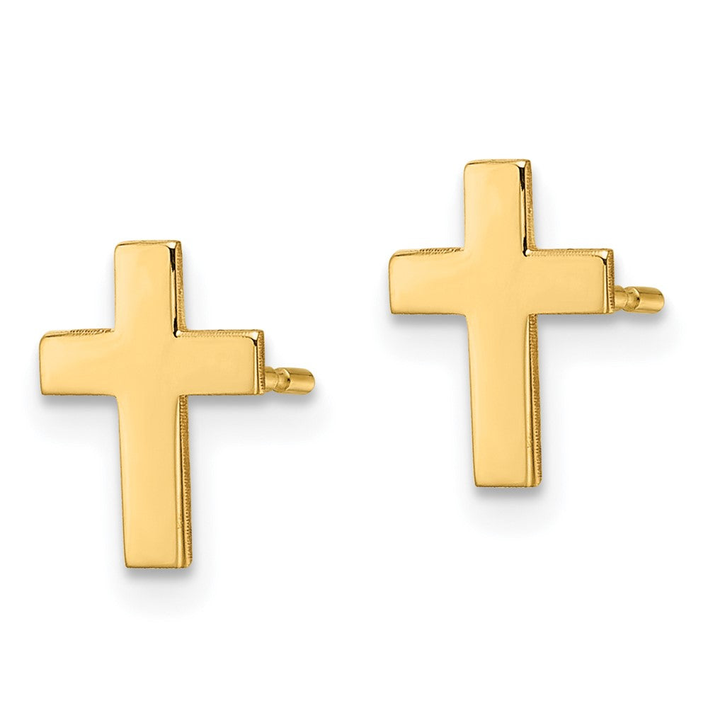 14k Polished Cross Post Earrings
