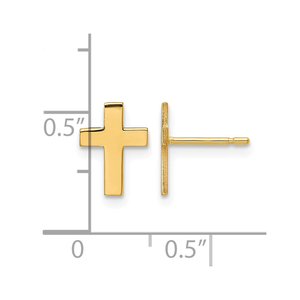 14k Polished Cross Post Earrings