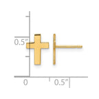 14k Polished Cross Post Earrings