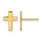 14k Polished Cross Post Earrings