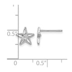 14k White Gold Diamond-cut Starfish Earrings