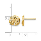 14K Diamond-cut Sand Dollar Earrings