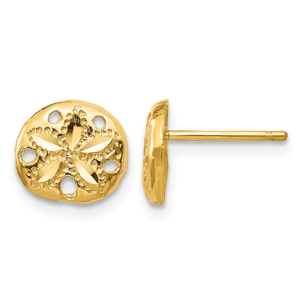 14K Diamond-cut Sand Dollar Earrings