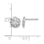 14k White Gold Diamond-cut Sand Dollar Earrings