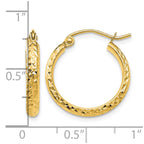 14K 2.8x18mm Diamond-cut Tube Hoop Earrings