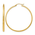 14K 2.8x46mm Diamond-cut Tube Hoop Earrings