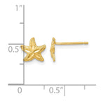 14k Polished Diamond-cut Starfish Post Earrings