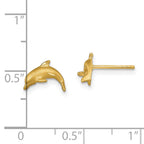 14k Satin Diamond-cut Dolphin Post Earrings