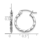 14k WG Twist Polished Hoop Earring