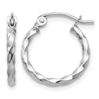 14k WG Twist Polished Hoop Earring