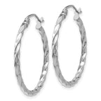 14k WG Twist Polished Hoop Earring