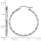 14k WG Twist Polished Hoop Earring