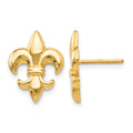 14k Polished Fleur-De-Lis Post Earrings