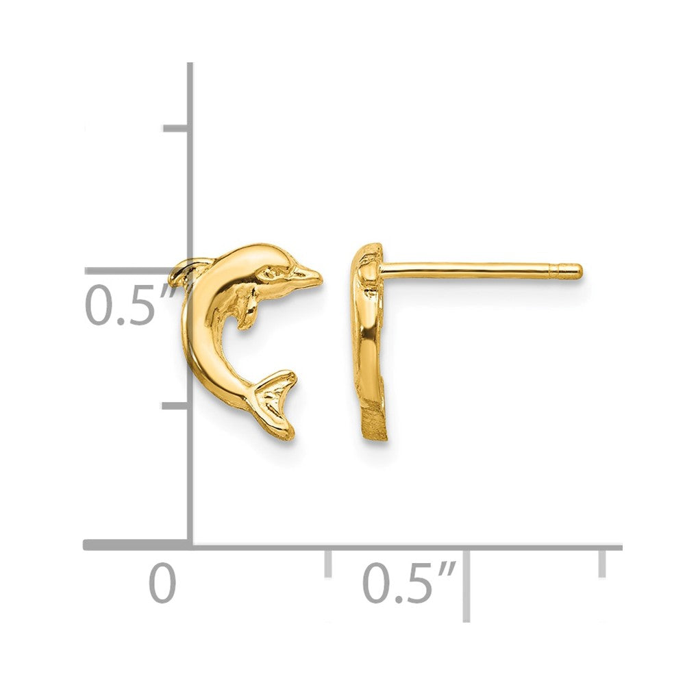 14k Mini Jumping Dolphin Post Earrings